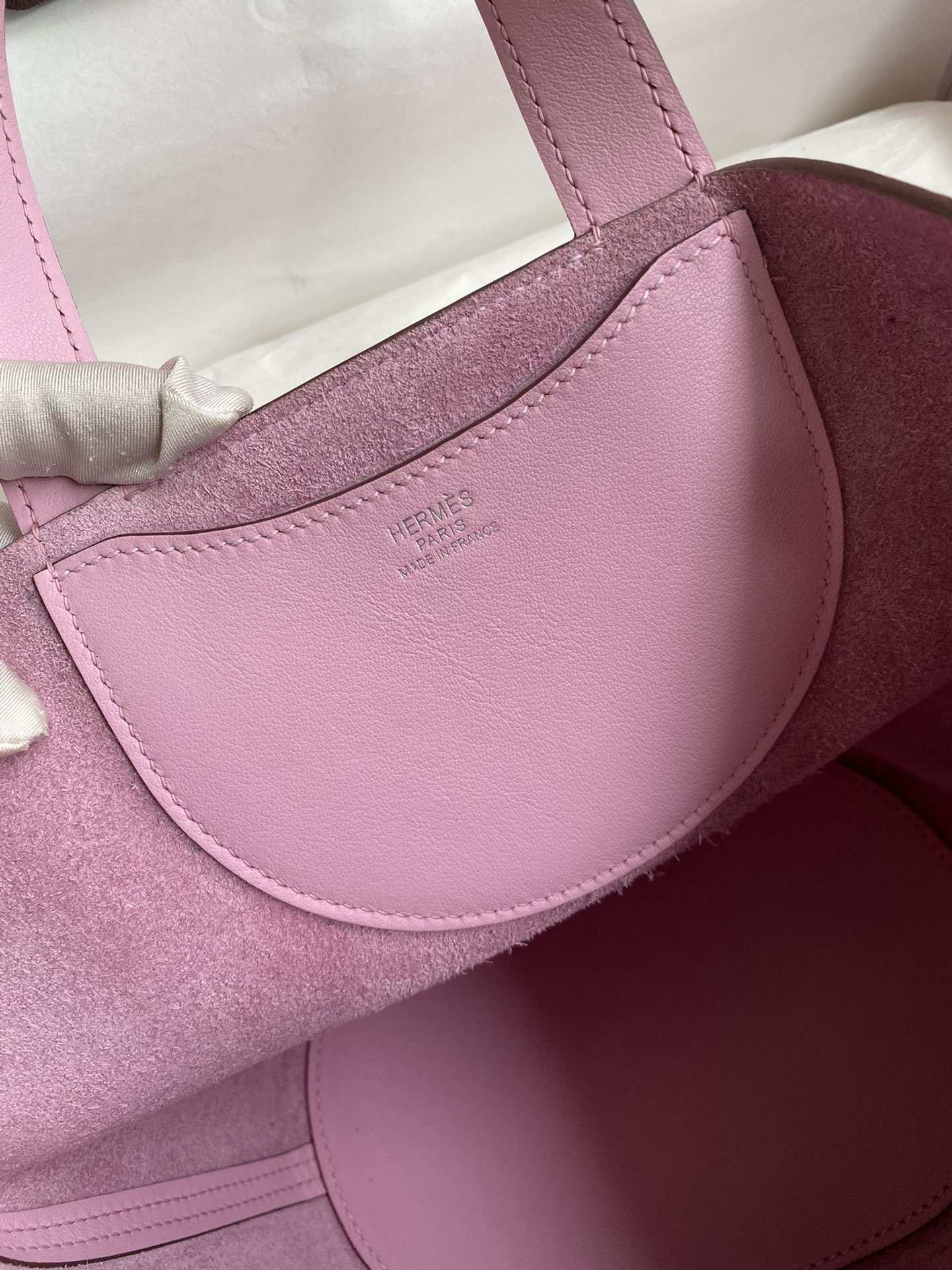 Hermes In The Loop 18 Bag In Mauve Sylvestr Clemence Leather